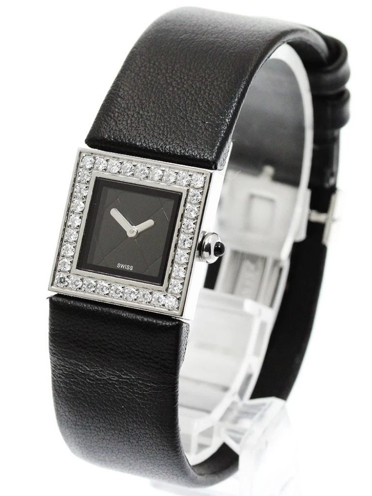 Chanel Matrasse H0500 Diamond Bezel Black Dial Quartz Ladies Watch956029